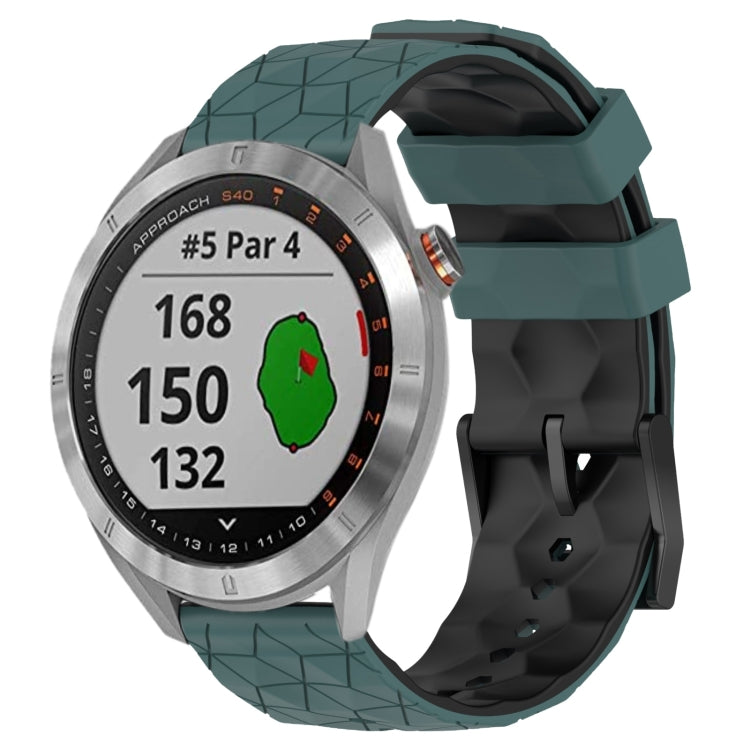 For Garmin Approach S40 20mm Football Pattern Two-Color Silicone Watch Band