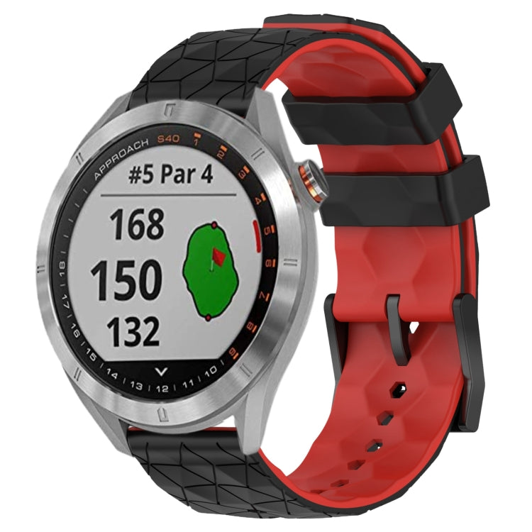 For Garmin Approach S40 20mm Football Pattern Two-Color Silicone Watch Band