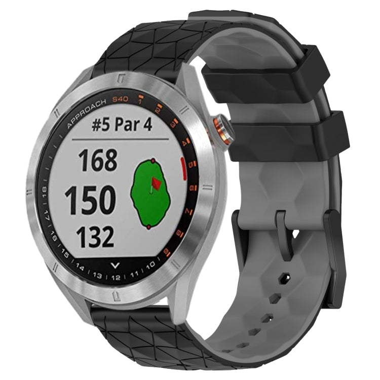For Garmin Approach S40 20mm Football Pattern Two-Color Silicone Watch Band