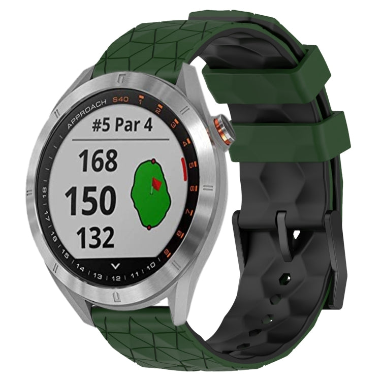 For Garmin Approach S40 20mm Football Pattern Two-Color Silicone Watch Band