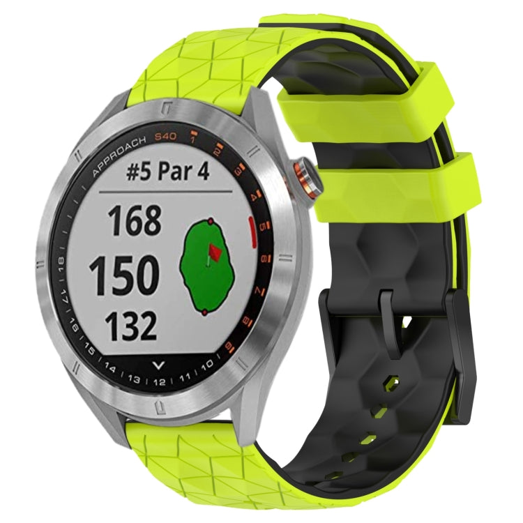 For Garmin Approach S40 20mm Football Pattern Two-Color Silicone Watch Band