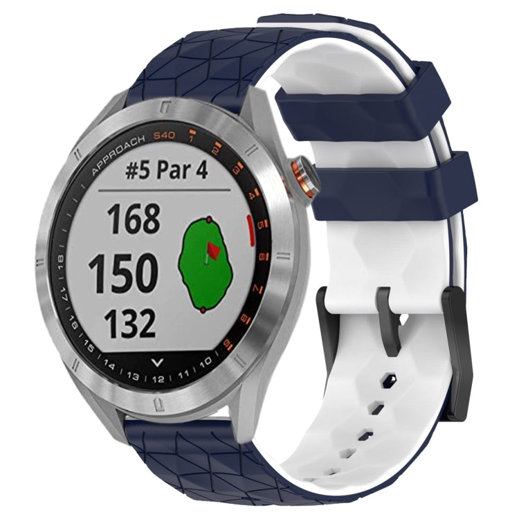 For Garmin Approach S40 20mm Football Pattern Two-Color Silicone Watch Band