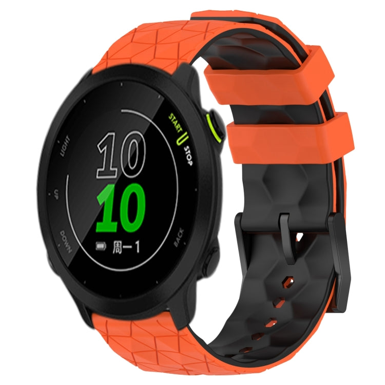 For Garmin Forerunner 158 20mm Football Pattern Two-Color Silicone Watch Band