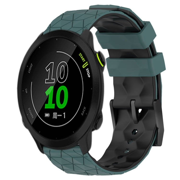 For Garmin Forerunner 158 20mm Football Pattern Two-Color Silicone Watch Band