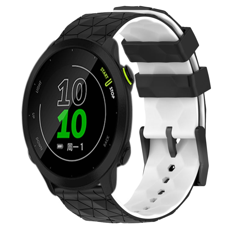 For Garmin Forerunner 158 20mm Football Pattern Two-Color Silicone Watch Band