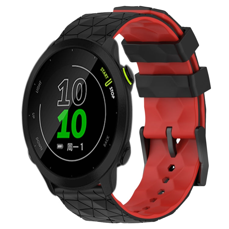 For Garmin Forerunner 158 20mm Football Pattern Two-Color Silicone Watch Band