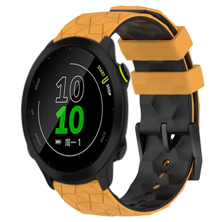 For Garmin Forerunner 158 20mm Football Pattern Two-Color Silicone Watch Band