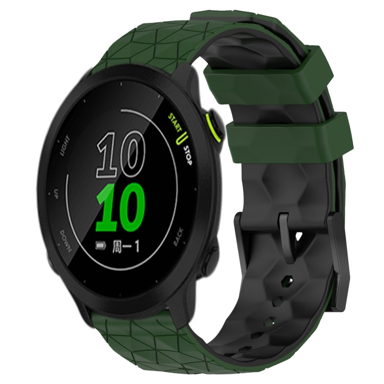 For Garmin Forerunner 158 20mm Football Pattern Two-Color Silicone Watch Band