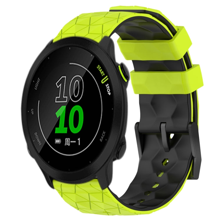 For Garmin Forerunner 158 20mm Football Pattern Two-Color Silicone Watch Band