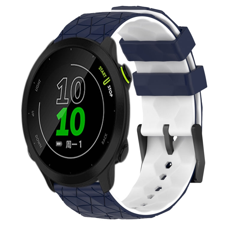For Garmin Forerunner 158 20mm Football Pattern Two-Color Silicone Watch Band