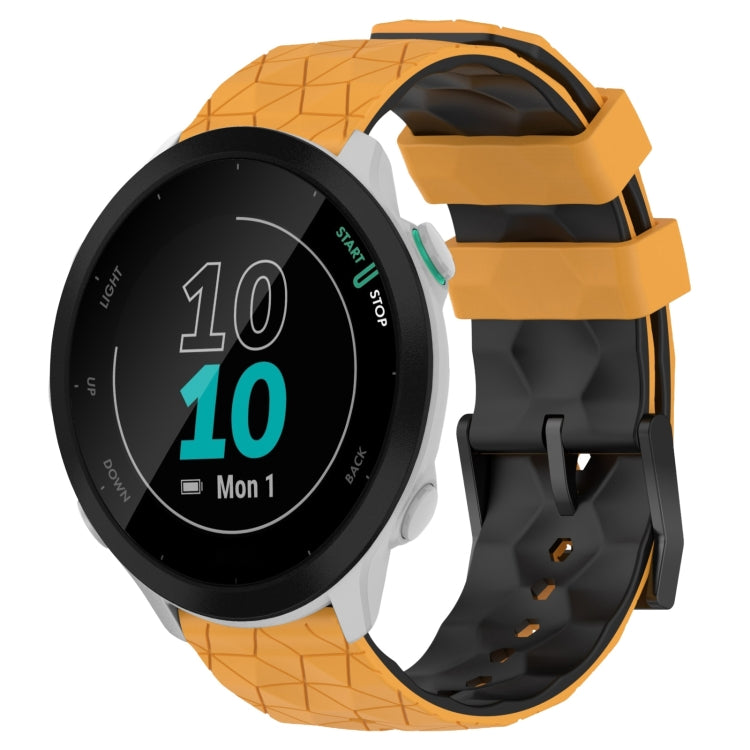 For Garmin Forerunner 55 20mm Football Pattern Two-Color Silicone Watch Band