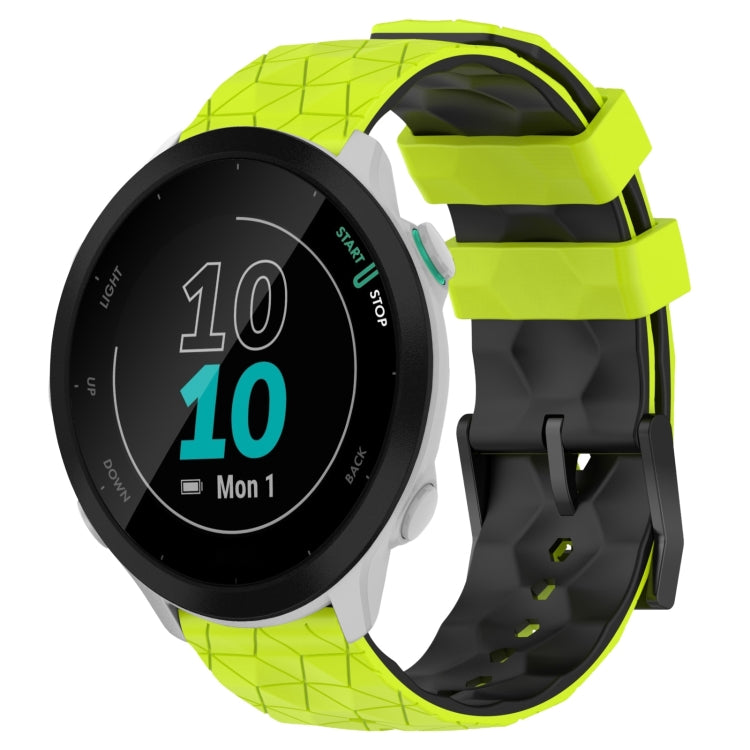 For Garmin Forerunner 55 20mm Football Pattern Two-Color Silicone Watch Band