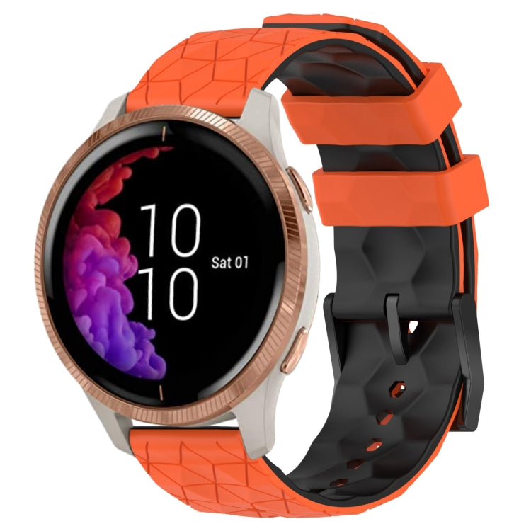 For Garmin Venu 20mm Football Pattern Two-Color Silicone Watch Band