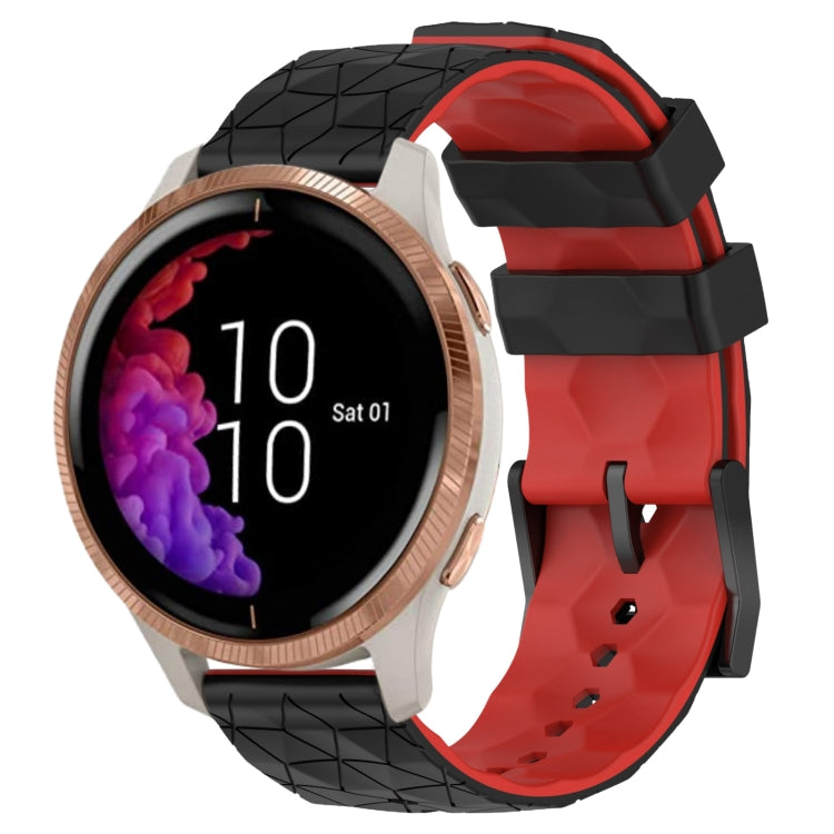 For Garmin Venu 20mm Football Pattern Two-Color Silicone Watch Band