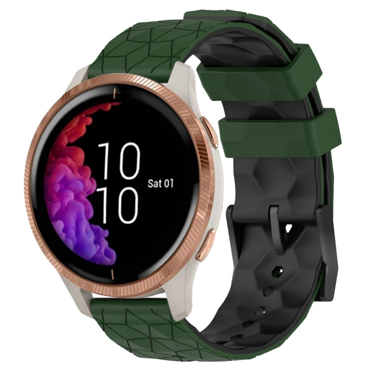 For Garmin Venu 20mm Football Pattern Two-Color Silicone Watch Band