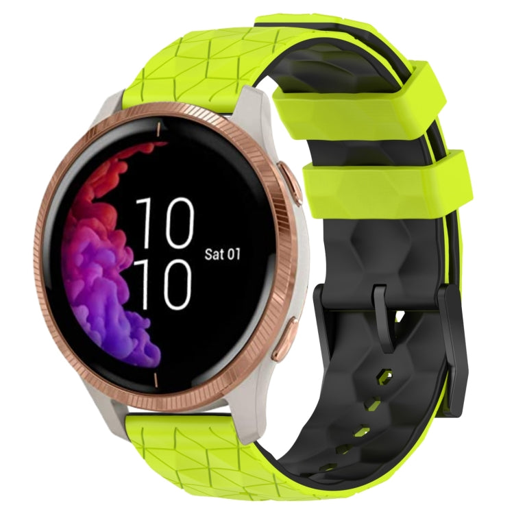 For Garmin Venu 20mm Football Pattern Two-Color Silicone Watch Band