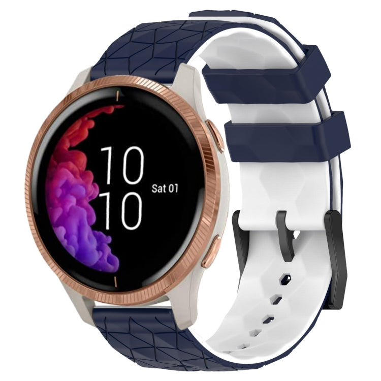 For Garmin Venu 20mm Football Pattern Two-Color Silicone Watch Band