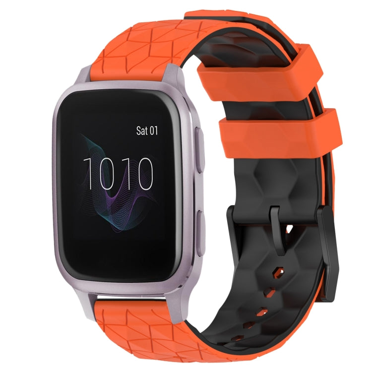 For Garmin Venu SQ 20mm Football Pattern Two-Color Silicone Watch Band
