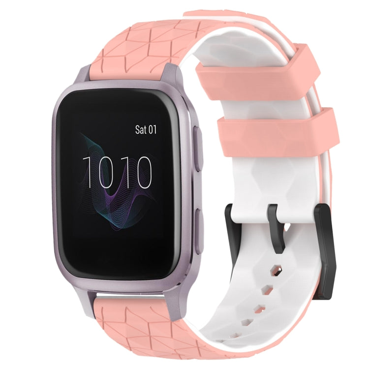 For Garmin Venu SQ 20mm Football Pattern Two-Color Silicone Watch Band
