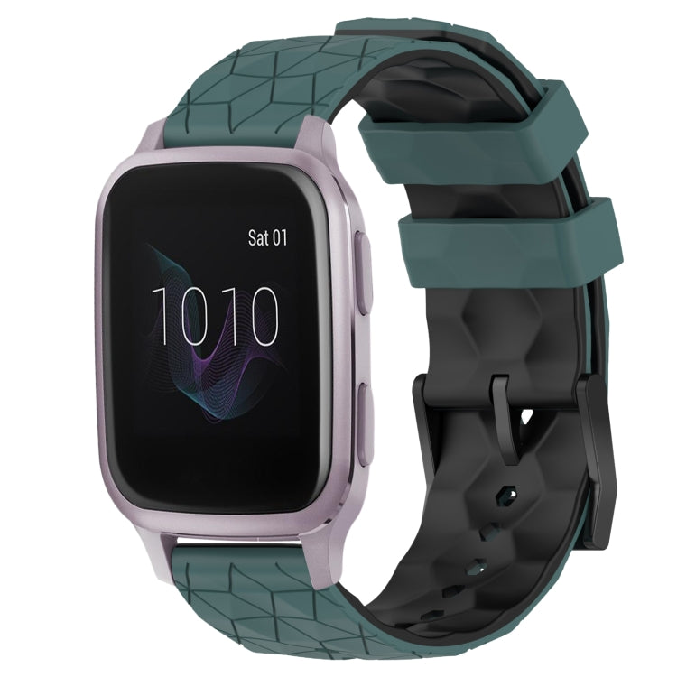 For Garmin Venu SQ 20mm Football Pattern Two-Color Silicone Watch Band