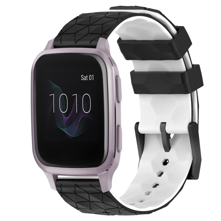 For Garmin Venu SQ 20mm Football Pattern Two-Color Silicone Watch Band