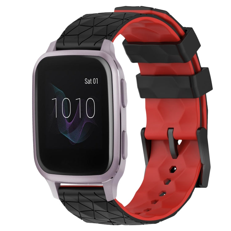 For Garmin Venu SQ 20mm Football Pattern Two-Color Silicone Watch Band