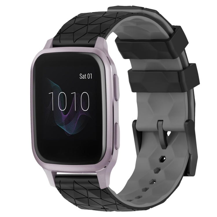 For Garmin Venu SQ 20mm Football Pattern Two-Color Silicone Watch Band