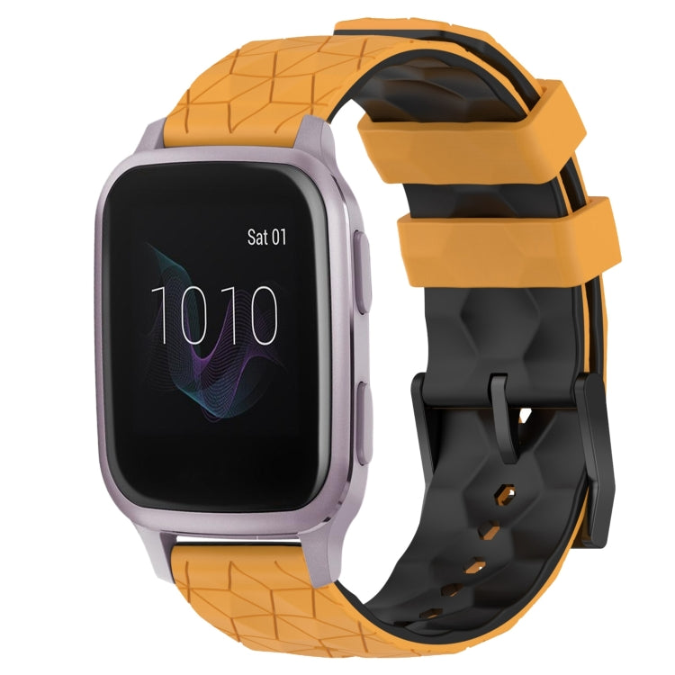For Garmin Venu SQ 20mm Football Pattern Two-Color Silicone Watch Band