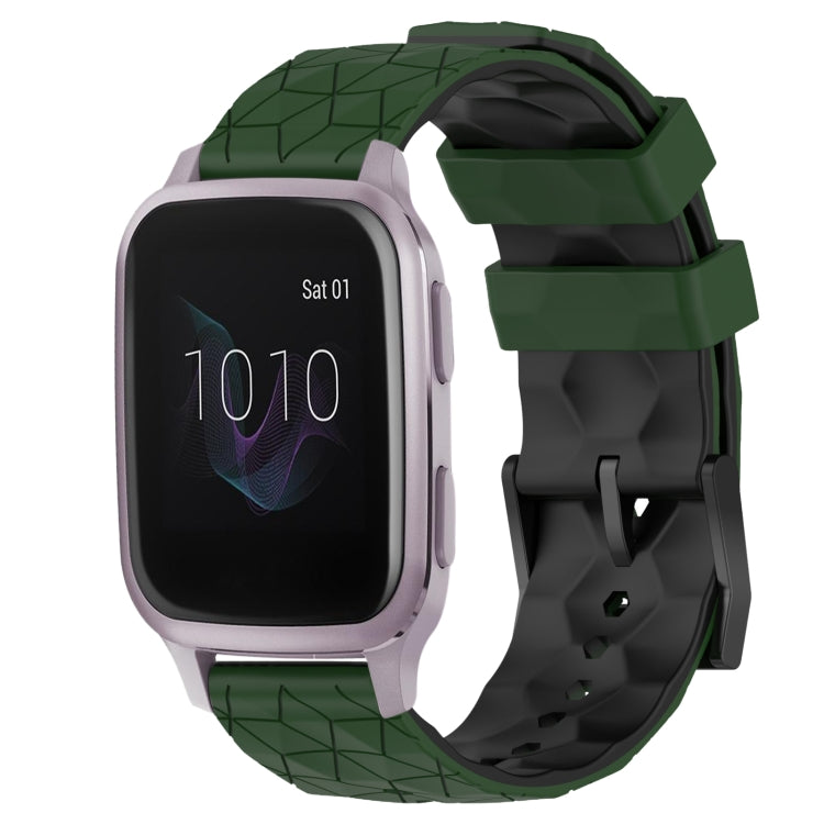 For Garmin Venu SQ 20mm Football Pattern Two-Color Silicone Watch Band