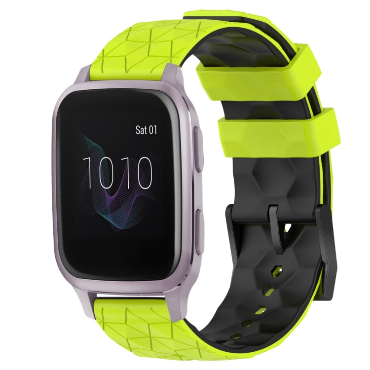 For Garmin Venu SQ 20mm Football Pattern Two-Color Silicone Watch Band