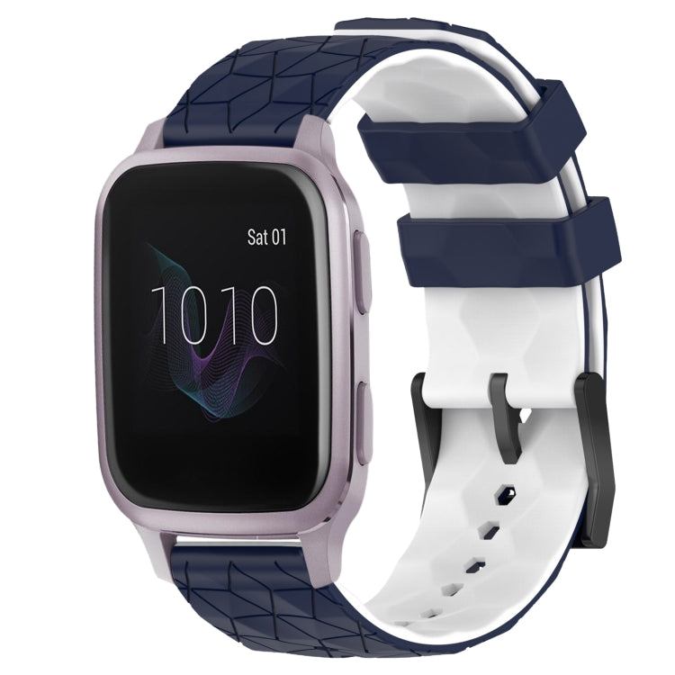 For Garmin Venu SQ 20mm Football Pattern Two-Color Silicone Watch Band