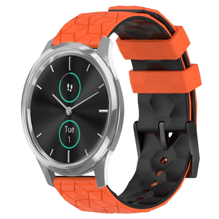 For Garminmove Luxe 20mm Football Pattern Two-Color Silicone Watch Band
