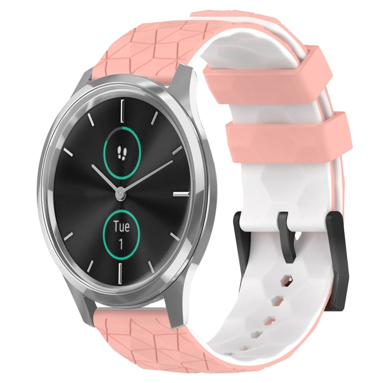 For Garminmove Luxe 20mm Football Pattern Two-Color Silicone Watch Band