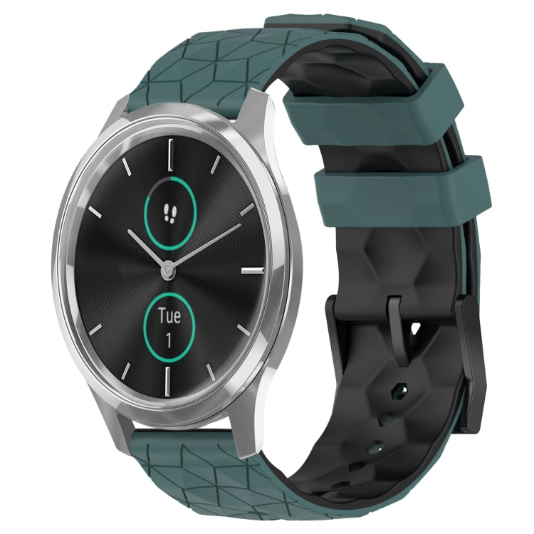 For Garminmove Luxe 20mm Football Pattern Two-Color Silicone Watch Band