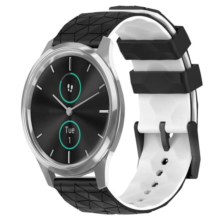 For Garminmove Luxe 20mm Football Pattern Two-Color Silicone Watch Band