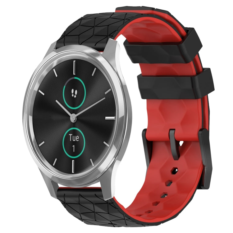 For Garminmove Luxe 20mm Football Pattern Two-Color Silicone Watch Band