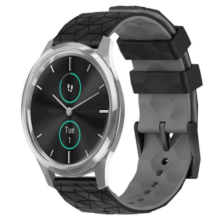 For Garminmove Luxe 20mm Football Pattern Two-Color Silicone Watch Band