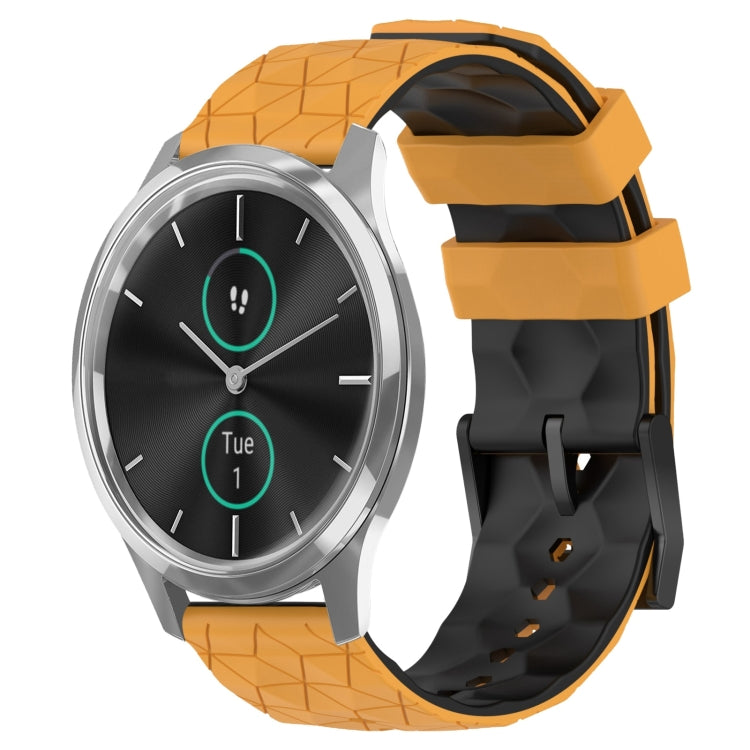 For Garminmove Luxe 20mm Football Pattern Two-Color Silicone Watch Band