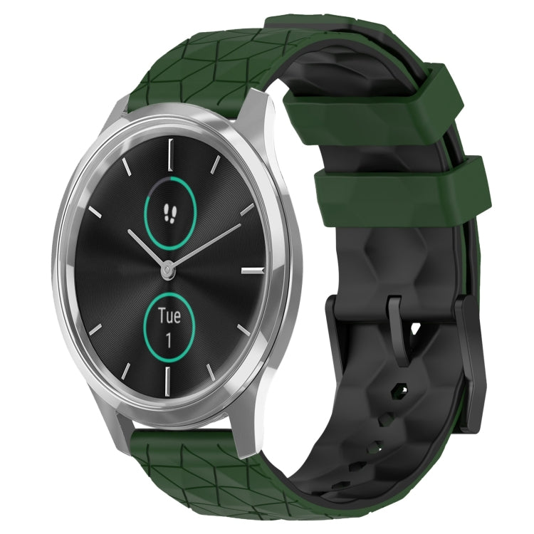For Garminmove Luxe 20mm Football Pattern Two-Color Silicone Watch Band