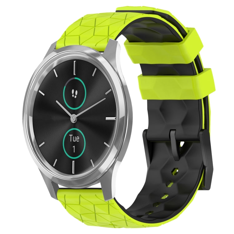 For Garminmove Luxe 20mm Football Pattern Two-Color Silicone Watch Band