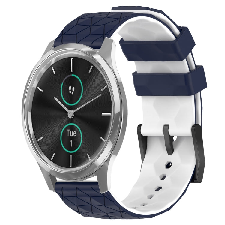 For Garminmove Luxe 20mm Football Pattern Two-Color Silicone Watch Band