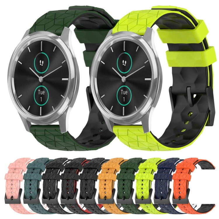 For Garminmove Luxe 20mm Football Pattern Two-Color Silicone Watch Band