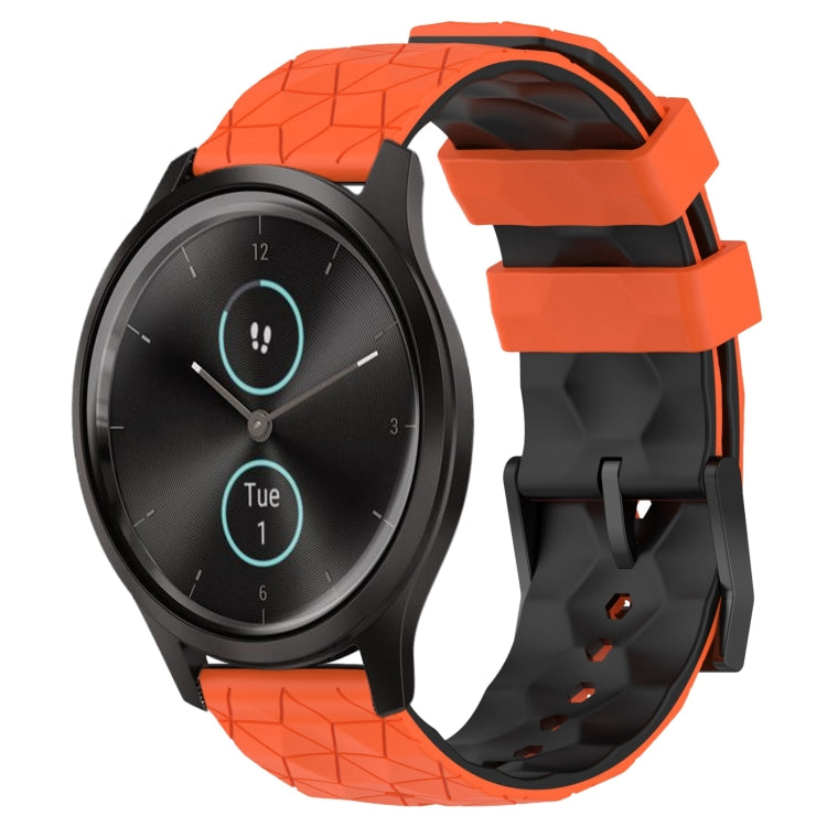 For Garminmove Style 20mm Football Pattern Two-Color Silicone Watch Band