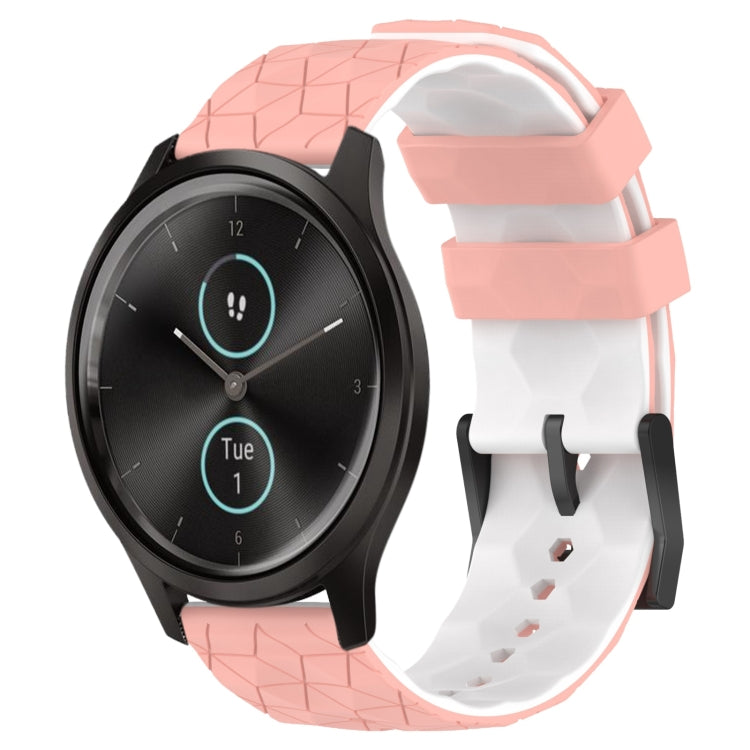 For Garminmove Style 20mm Football Pattern Two-Color Silicone Watch Band