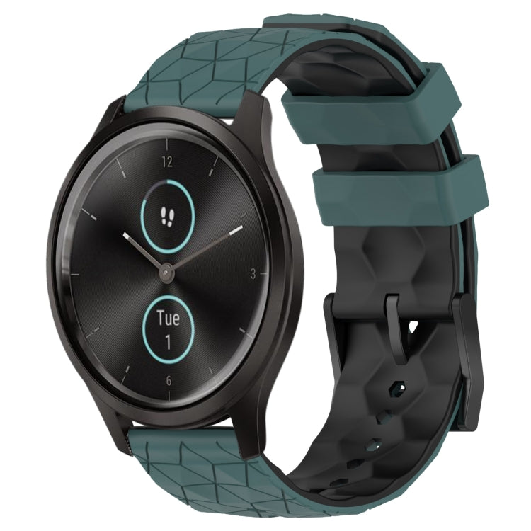 For Garminmove Style 20mm Football Pattern Two-Color Silicone Watch Band