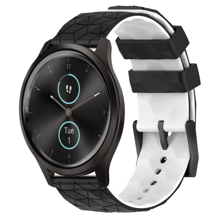 For Garminmove Style 20mm Football Pattern Two-Color Silicone Watch Band
