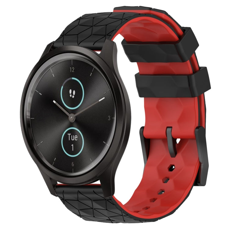 For Garminmove Style 20mm Football Pattern Two-Color Silicone Watch Band