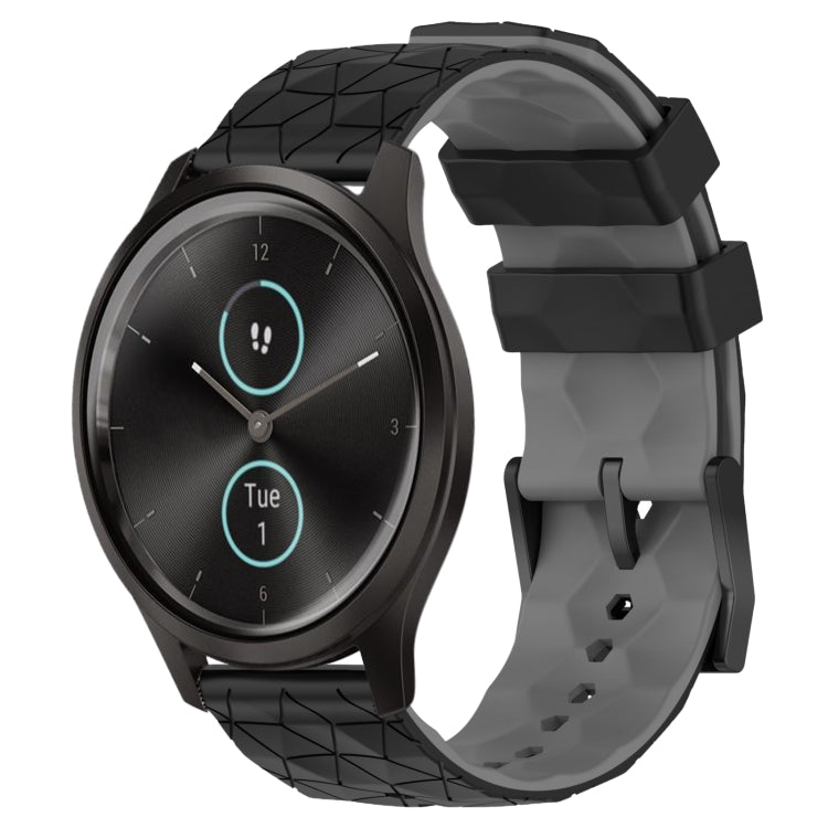 For Garminmove Style 20mm Football Pattern Two-Color Silicone Watch Band
