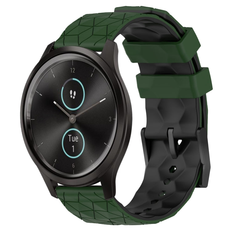 For Garminmove Style 20mm Football Pattern Two-Color Silicone Watch Band
