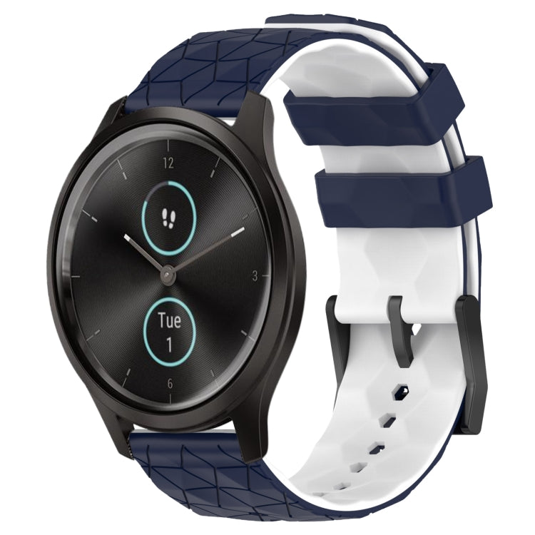 For Garminmove Style 20mm Football Pattern Two-Color Silicone Watch Band